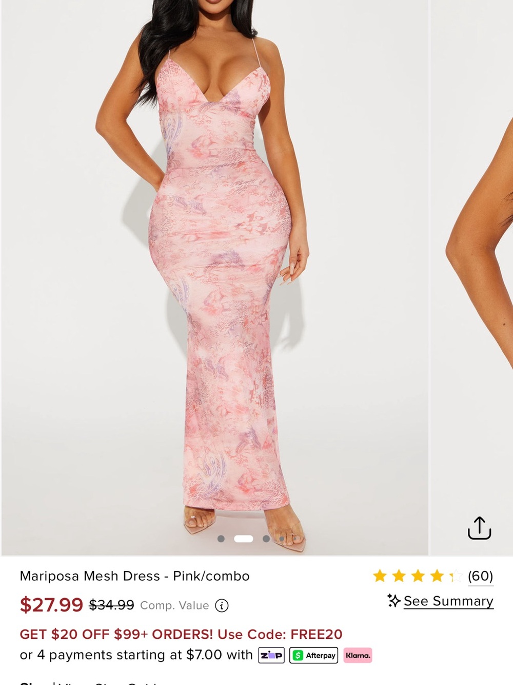 Mariposa Pink Marble Maxi Dress